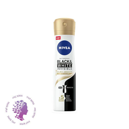 اسپری ضد تعریق زنانه مدل Black and White Silky Smooth حجم 150 میلی لیتر