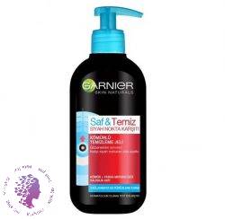 ژل شستشو زغالی گارنیر saf & temiz پاک کننده جوش های سر سیاه حجم 250 میل