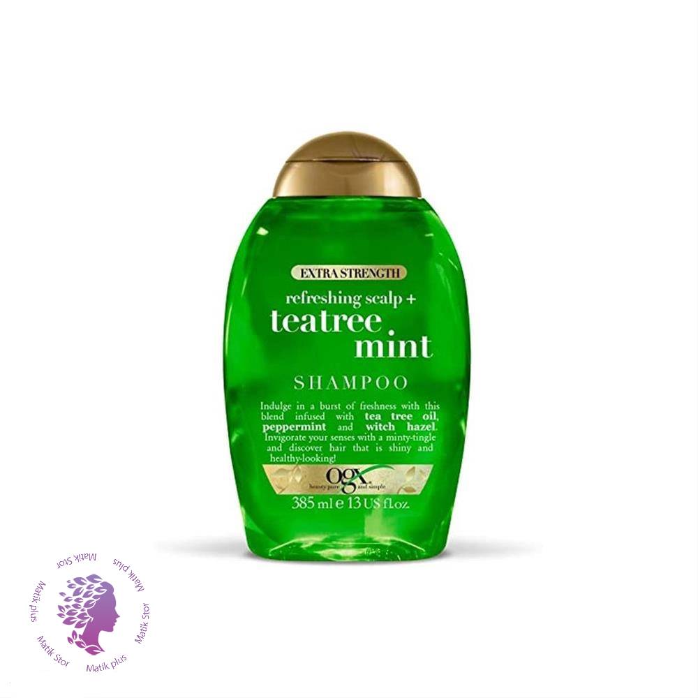 شامپو فری سولفات او جی ایکس | OGX درخت چای و نعنا موهای چرب حجم 385 میل