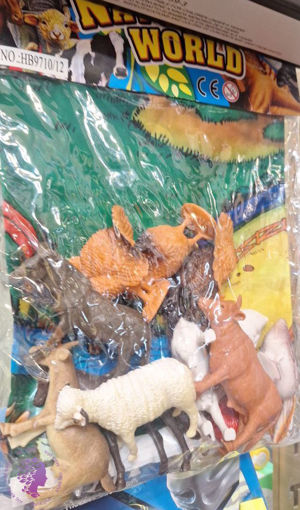 حیوانات 12 تایی همراه با پارچه طرح جنگل