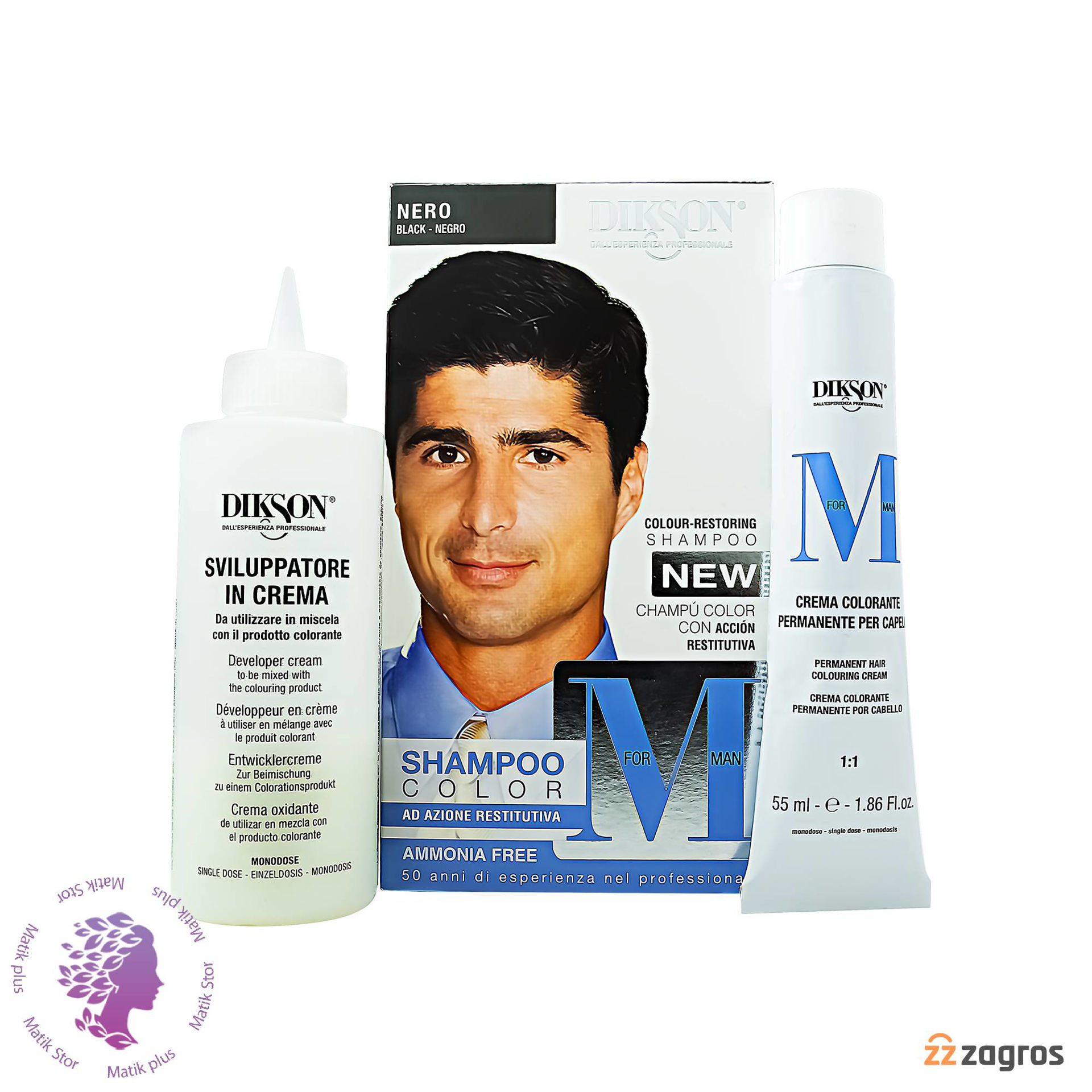 شامپو رنگ مو مردانه بدون آمونیاک  رنگ مشکی