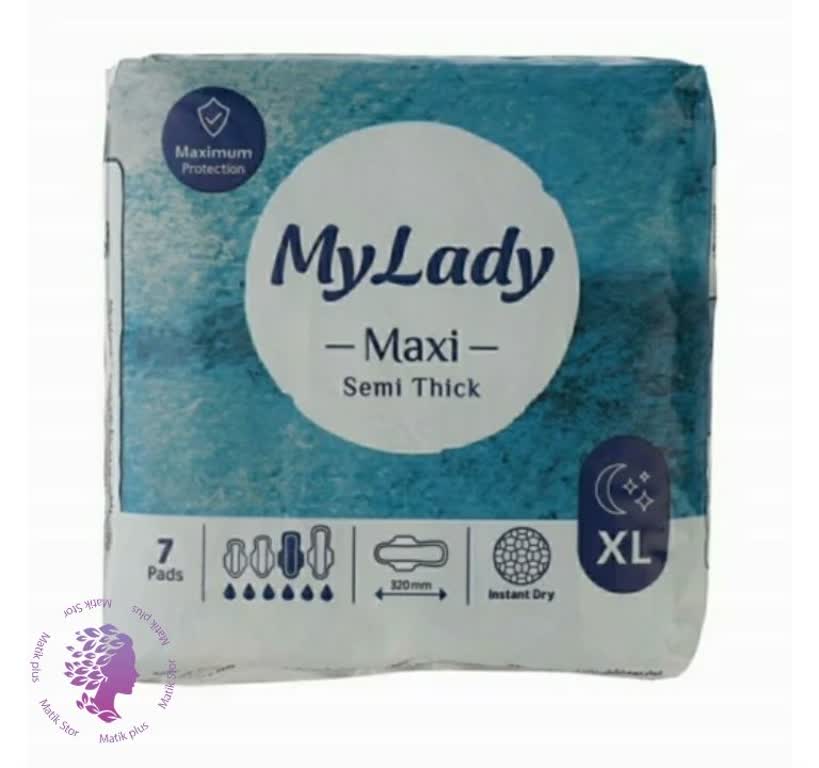نوار بهداشتی نیمه ضخیم مای لیدی Maxi Thick سایز خیلی بزرگ بسته 7 عددی