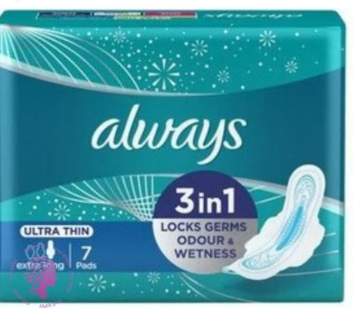 نوار بهداشتی آلویز ultra thin سایز long 3 بسته 8 عددی