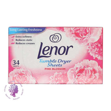 دستمال خوشبو کننده لباس مدل Tumble Dryer Sheets با رایحه شکوفه صورتی بسته 34 عددی