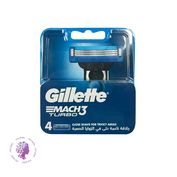 تیغ یدک ژیلت مدل Mach 3 Turbo بسته 4 عددی	