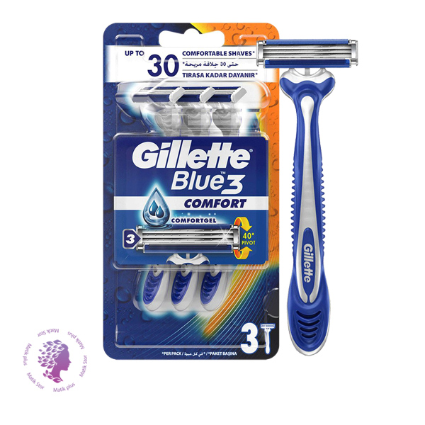 خود تراش ‏ژیلت مدل Blue 3 بسته 3 عددی	
