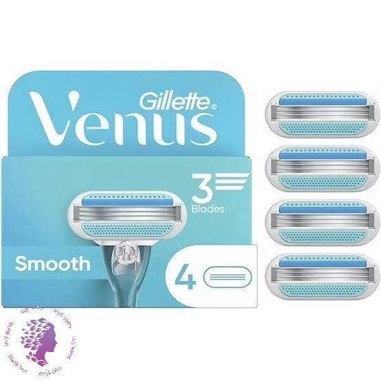 تیغ یدک 3 لبه ونوس ژیلت مدل SMOOTH بسته 4 عددی