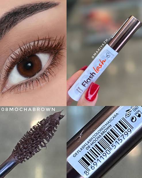 ریمل رنگی مدل FLASH LASH COLORED MASCAR رنگ قهوه ای موکا