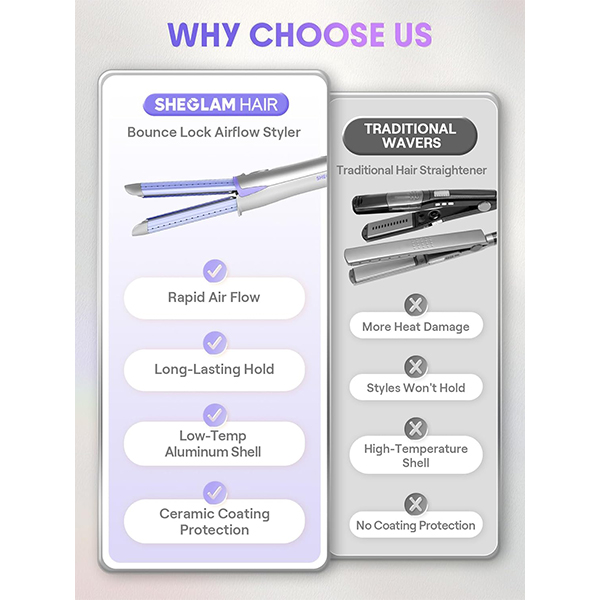 دستگاه استایلر کول ایر فلو شیگلم Sheglam Cool Lock Airflow Styler سایز 25mm
