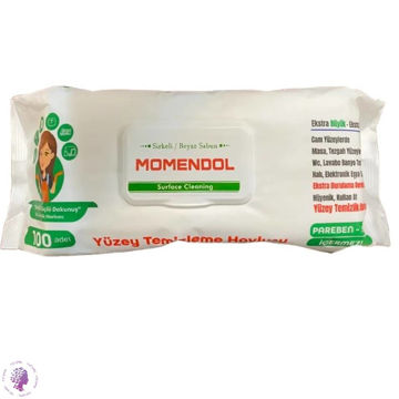 دستمال مرطوب چندمنظوره سطوح مومِندول (MOMENDOL) با رایحه‌ی سرکه و صابون سفید 100 عدد