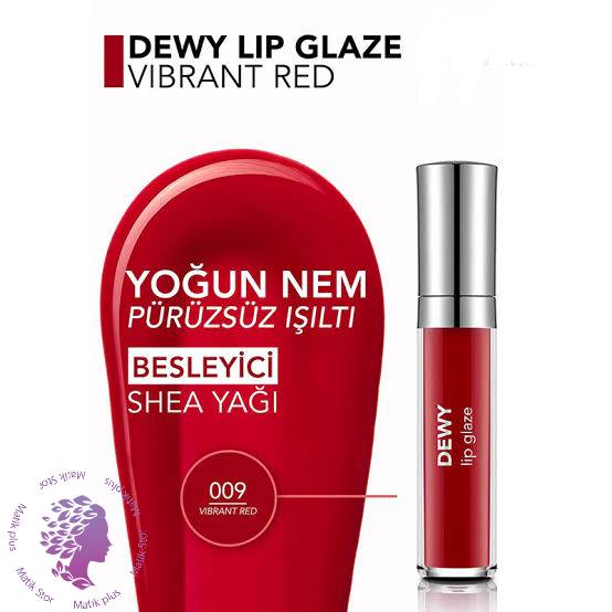 لیپ گلاس فلورمار DEWY LIP GLAZE شماره 009 رنگ VIBRANT RED