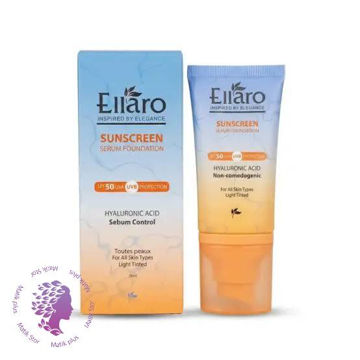 سرم ضد آفتاب کرم پودری الارو SPF50 بژ روشن حجم 40 میل