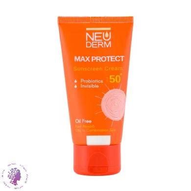 کرم ضد آفتاب با SPF50 بی رنگ مدل مکس پروتکت بدون چربی حجم 50 میل نئودرم Sunscreen Cream With SPF50 Colorless Model Max Protect Oil-Free 50 ml Ne