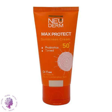ضد آفتاب مکس پروتکت فاقد چربی رنگی Spf 50 نئودرم max protect oil free colored sunscreen cream NEUDERM